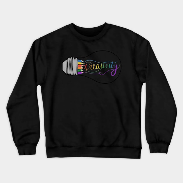 Creativity Lightbulb Crewneck Sweatshirt by Poohdlesdoodles